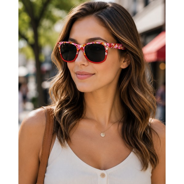 Wholesale MISC Group WFR Flower Print Assorted Colors Sunglasses (12-piece pack) - GL-W368FLWR