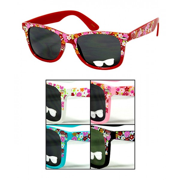 Sunglasses - MISC Group - 12 PCS  WFR Flower Print Sunglasses - Asst. Color - GL-W368FLWR