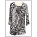 Merrow Top with 3/4 Sleeve, Zebra/Giraffe Print – Black & White - ATP-MT9507