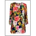 Merrow Top with 3/4 Sleeve,  Floral Print – Navy Blue - ATP-MT9508