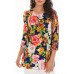 Merrow Top with 3/4 Sleeve,  Floral Print – Navy Blue - ATP-MT9508