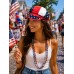 Newsboy Caps - Brushed Canvas USA Flag Print - HT-2119