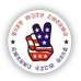 USA Flag Print Pin - Circular “Peace Hand” - 12 PCS Pack - PN-UFG05