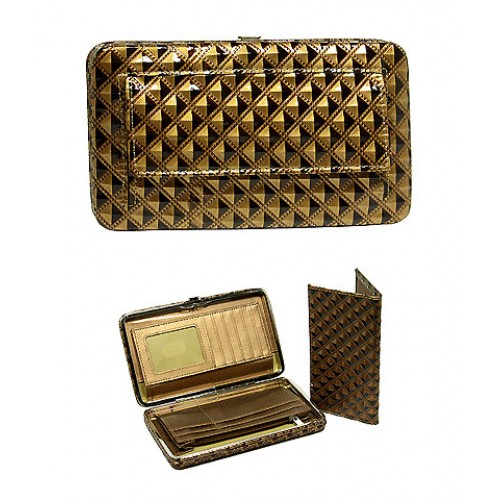 Wallet - Flat Wallet - Glossy Pyramid Embossed - Bronze- WL-F1200ANBZ