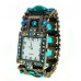 Bracelet Watch - Rhinestones w/ Multi Beaded Stretchable Bracelet - Blue - WT-KH11495BL