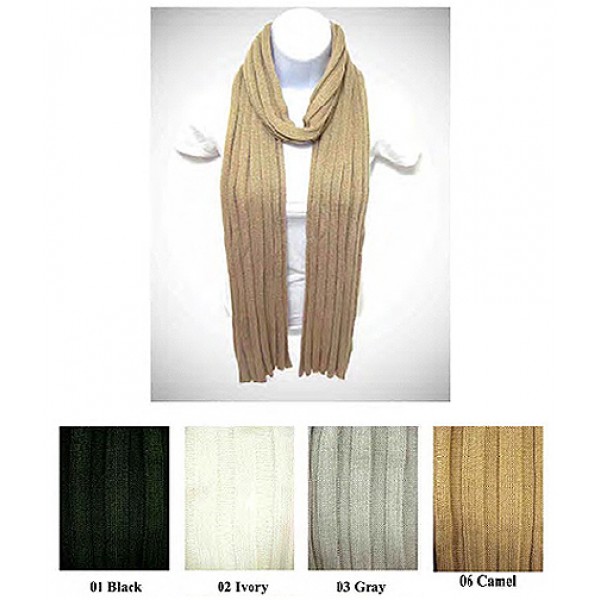 Scarf - Arcylic Ribbed Knit Scarf - SF-KN840