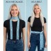 2-in-1 Beaded Crochet Sash Scarf and Belt - Blue Color - SF-SFS119004