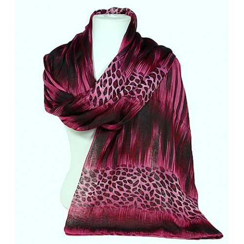 Scarf - Animal Print #04 - Burgundy - SF-PS7055BUR