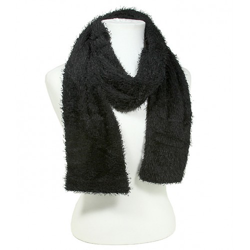 Scarf - Chenille -Black Color - SF-S1325BK
