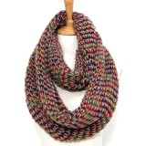 Infinity Scarf – Rib Stitches – Brown/ Multi - SF-CG402
