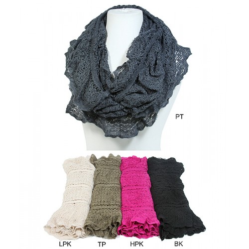 Scarf - Infinity - Crochet Ruffle - SF-S1329J