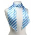 Blue Striped Silky Fashion Sash Scarf - Stripes Print - Sky Blue - SF-CFB201.04