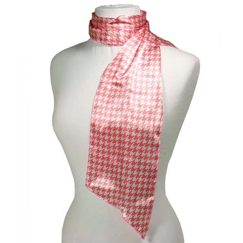 Sash Scarf - Houndstooth Print - Pink - SF-CFB20803