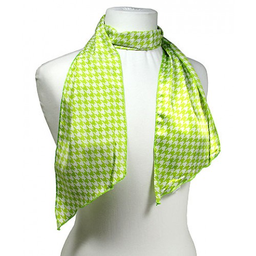 Sash Scarf - Houndstooth Print - Lime Green - SF-CFB20804