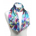 Luxe Abstract Print Silk-Feel Sash Scarf - Pucci Print - TQ/ Fuchsia/Purple - SF-CFB21202