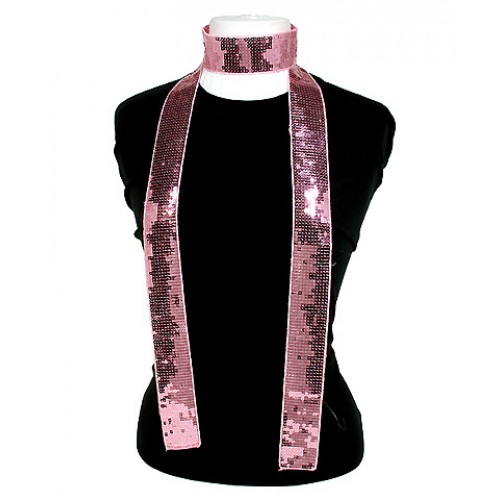Scarf - Square Sequined Sash Belts - Light Pink - SF-SFS109105
