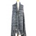 Scarf - Knitted Shawl/ Wrap with Fringes - SF-14KS-188