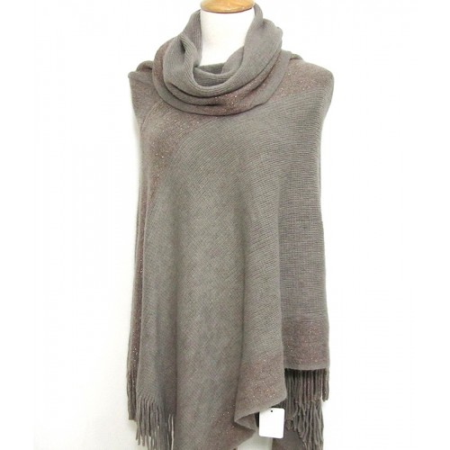 Shawl – Knitted Accent w/ Golden Thread - SF-CG174
