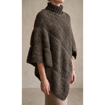 Poncho/ Shawl - Knitted Turtleneck - SF-FW242BN