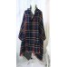 Shawl /Wrap -Plaid And Wish Bone Prints - Navy Color - SF-RUM07NV