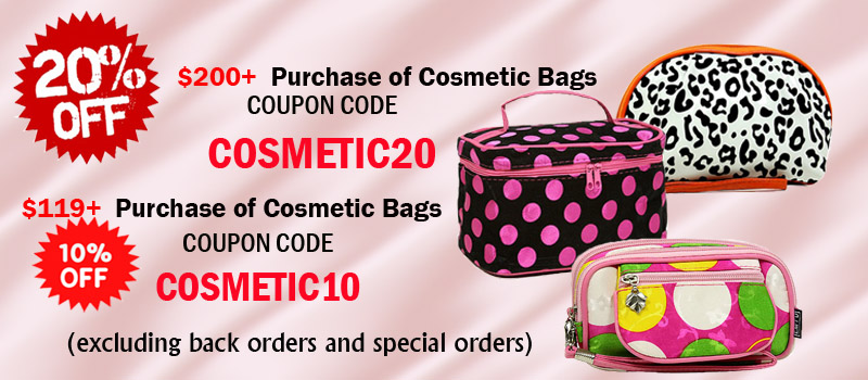 20% off on Cosmetic bags @FashionWholesaler.com