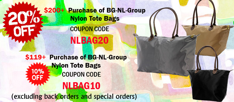 20% off select NL group nylon bags @FashionWholesaler.com